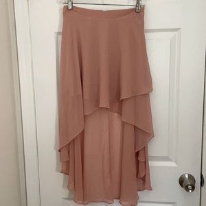 Blush high low skirt
